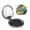 Round Shape, variant on Yellow Rubber Ducks Funny Soap Bubbles Portable Double-Sided Face Mirror Square, Magnifying Compact Pocket Mirror with PU Leather Cover