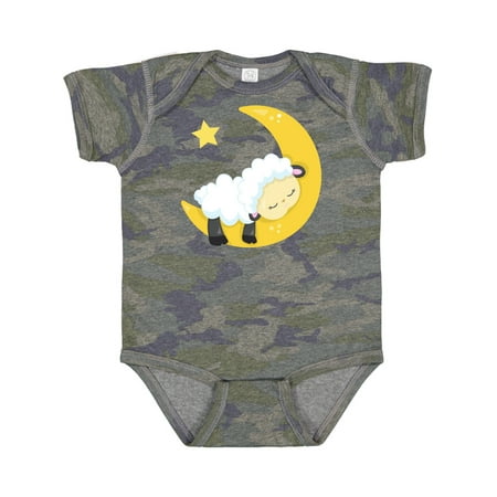 

Inktastic Cute Sheep Sleeping Sheep Moon Stars Sleepy Gift Baby Boy or Baby Girl Bodysuit