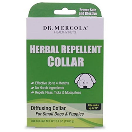 Dr. Mercola Herbal Repellant Collar for Dogs and Puppies - Necks up to (Naturally Best Herbal Dog Collar)