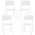 thumbnail image 1 of Costway Modern Dining Chairs Set of 4 with Tilted Backrest & Sturdy Metal Legs Plastic White, 1 of 10