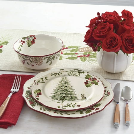 Better Homes Gardens Heritage 12 Piece Dinnerware Set Walmart Com