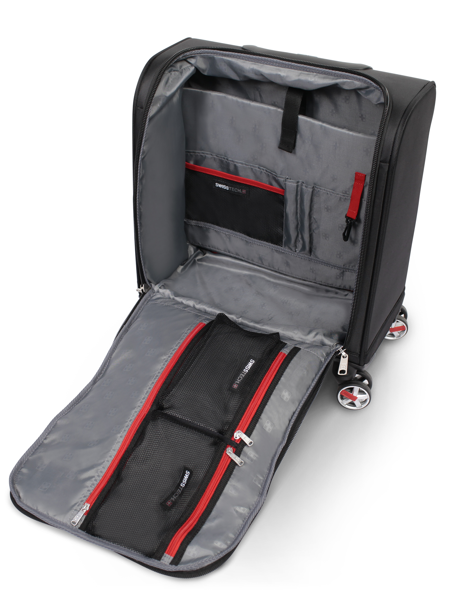 SwissTech Executive 16.5" Carry-on Luggage, 8-Wheel Underseater, Black (Walmart Exclusive) - image 3 of 9