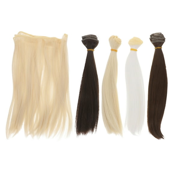 WRITWAA 5pcs Doll Hair Making Accessories Straight High Temperature Yarn Assorted Weddings