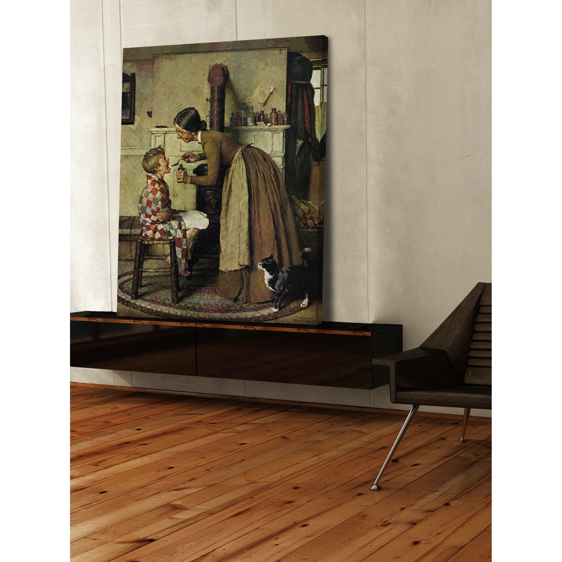 Marmont Hill "Take Your Medicine" by Norman Rockwell Painting Print on Canvas