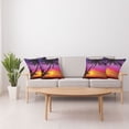thumbnail image 4 of Ambesonne Tropical Throw Pillow Cover 4 Pack, Palm Shadow at Sunset, 16", Purple Orange Black, 4 of 6
