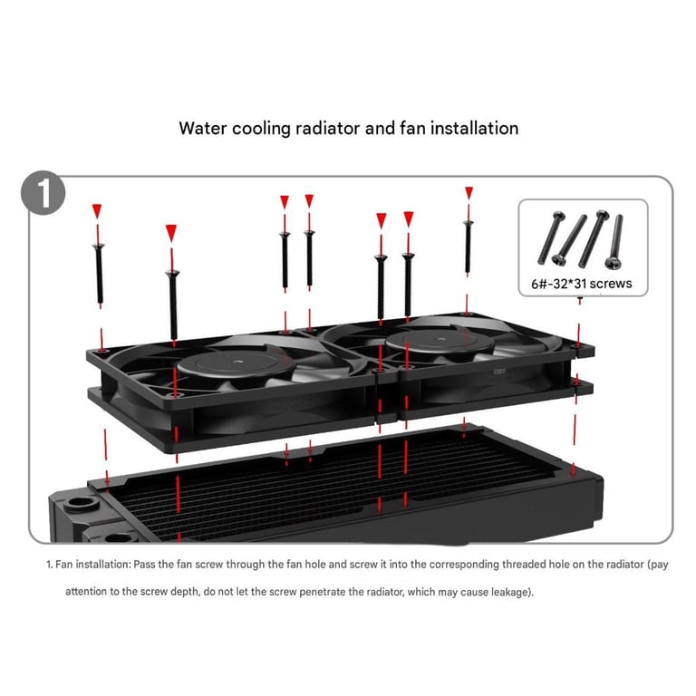 WIND LAND Dense Fin PC Radiator for DIY Computer Water-Cooling Systems ...