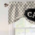 thumbnail image 5 of CAFE Tie Up Valances Curtain, Adjustable Kitchen Luxury Crown Black Stripes Beige Plaid Casual Retro Valances for Windows Decor, Rod Pocket Short Curtains Set for Bedroom/Bathroom, 60"x18", 5 of 9