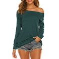 thumbnail image 1 of Blusa Halife - Camiseta de manga larga para mujer, color verde, talla S, 1 of 6