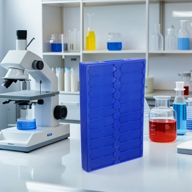 OUNONA Blue Microscope Slide Holder for Laboratory Use with Thickened Design and Multilayer Drying Structure 20 Slots