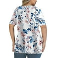 thumbnail image 5 of Feancey Plus Size T Shirts for Women Loose Fit V Neck Short Sleeve Tops Business Casual Office Work Blouse 2025 Summer Trendy Clothes MulticolorXXL, 5 of 7