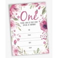 thumbnail image 2 of Inkdotpot Floral Girl First Birthday Invites, Fill-In Stlye Party Invitations With Envelopes Pack Of 30, 5x7 inches, 2 of 7