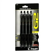 Pilot G2 Premium Retractable Gel Pen, Fine Point, Black Ink, 4 Pack (Pack of 12)