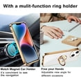thumbnail image 2 of Compatible with iPhone 14 Plus 5g Case Slim Thin with Ring Stand Metal Electroplated Soft Flexible Tup Frame Full Body Shock-Absorption Bumper Hard Back Mobile Cover-White, 2 of 18