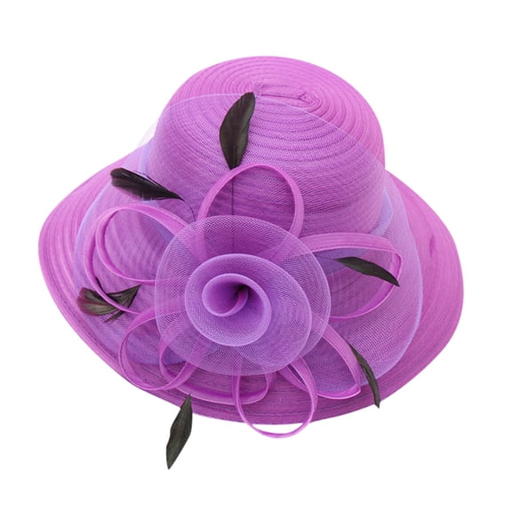 Women's Daily Church Bridal Tea Party Sun Hat Sun Hats for Women Purple