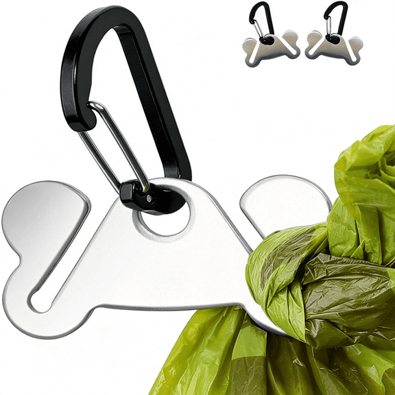 GASTROPOD 2Pcs Dog Poop Bag Holder, Waste Holder for Dispenser Carrier, Hand Free Metal Dog Bag Holder