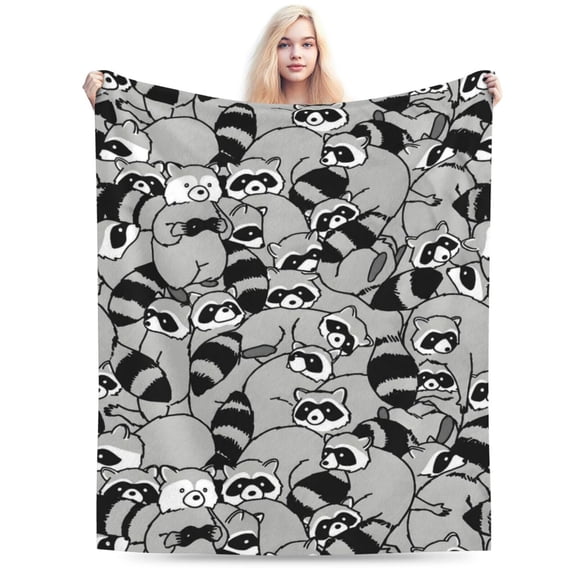Raccoon Blanket Soft Cozy Lightweight Throw Blanket for Couch Sofa Bed Living Room Home Decor for Adults Gift 50x40