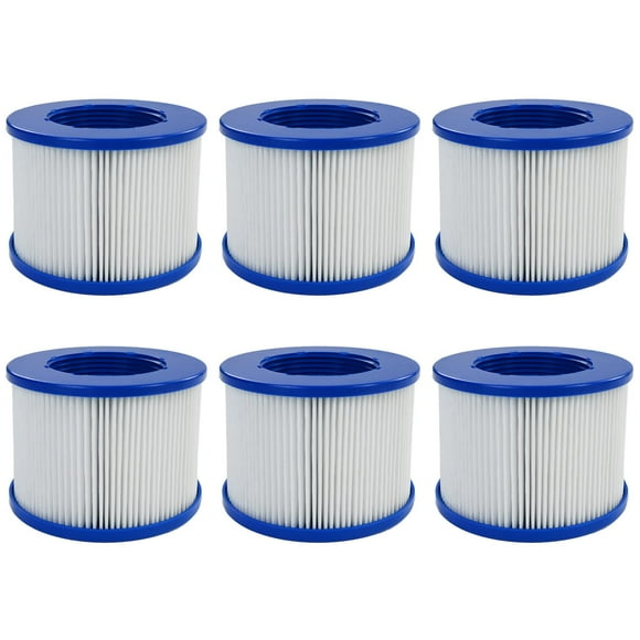 Screw-in Hot Tub Filter Replacement for RELXTIME/ALEKO/Wejoy Aquaspa/Co-z/Wave/CleverSpa - Threaded Cartridges for Inflatable Hot Tubs & Massage Pools (6 Pack)