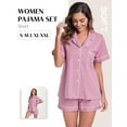 thumbnail image 3 of MAYFISH 100% Cotton Pajama Sets for Women Short Sleeve Sleepwear Button Down Pjs Summer 2 Piece Lounge Sets S-XXL(Dust Rose, Small), 3 of 6