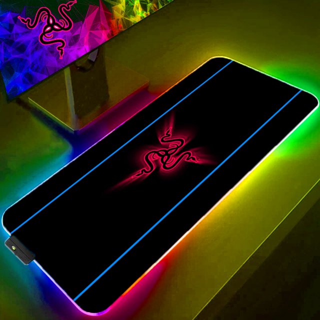 Alfombrilla de ratón para juegos RGB, Accesorios para ordenador XXL, alfombra de goma Razer con velocidad retroiluminada para CSGO LOL, alfombrilla de escritorio LIUWENJING unisex