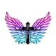thumbnail image 1 of Colorido Ala de ángel Cross Decoración de la pared de madera Regalo decorativo Regalo colgante Adorno para el balcón del dormitorio Ventana de oficina, 1 of 7