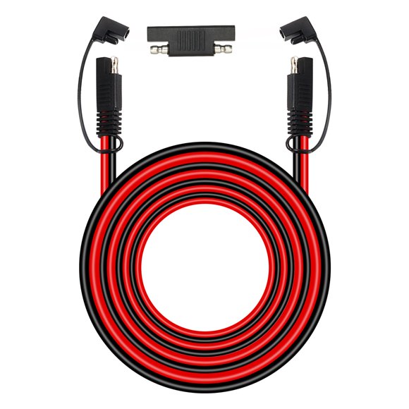 Mookeerf Cable De Extensión Sae 10 Awg – 25 Pies Sae A Sae Cable De Desconexión Rápida Cable De Extensión De Cargador De Batería Resistente Con Adaptador Inverso De Polaridad Sae Para Panel Solar Trol