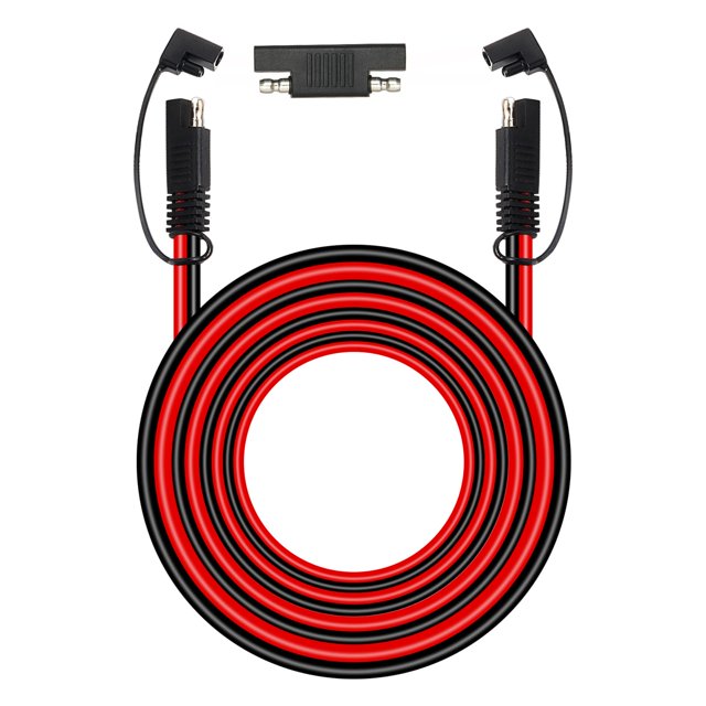 Mookeerf Cable De Extensión Sae 10 Awg – 25 Pies Sae A Sae Cable De Desconexión Rápida Cable De Extensión De Cargador De Batería Resistente Con Adaptador Inverso De Polaridad Sae Para Panel Solar Trol