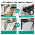 thumbnail image 4 of Condemo Double Tilt Out Trash Cabinet, Modern 20 Gallon Recycling Trash Bin Cabinets, Storage Cabinet for Kitchen, Laundry, White and Gold, 4 of 7