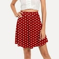 thumbnail image 7 of Polka Dot Skirt for Women Elastic High Waist A Line Flowy Flared Casual Mini Skater Skirts, 7 of 7