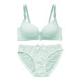 thumbnail image 2 of Promotion Clearance Lace No Steel Ring Small Chest Gathered Adjustment Lace Bow Bra + Briefs Set black 70, 2 of 7