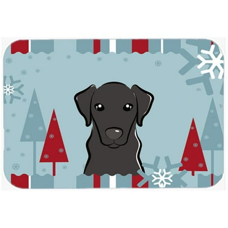 

Winter Holiday Black Labrador Glass Cutting Board Large