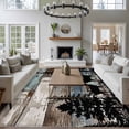 thumbnail image 3 of Teal Brown Deer Silhouettes Area Rugs 8'x10', Small Throw Rugs for Living Room Patio, Trees Wooden Retro Art Farmhouse Indoor Outdoor Rug Non-Slip Low Pile Carpet Runner Reversible Floor Mats, 3 of 8