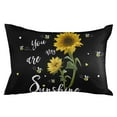 thumbnail image 7 of Sunshine Quotes Sunflowers with Bees Outdoor Pillow Covers Waterproof Throw Pillow Cover 20x12in Set of 2,Rectangle Decorative Pillowcases Cushion Case for Patio Sofa Couch,Yellow Floral on Black, 7 of 7