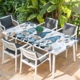 thumbnail image 2 of Blue Gnomes Christmas Table Cloths for 4 Foot Rectangle Tables, Xmas Balls Tree Snowflake Wooden Patio Waterproof Elastic Fitted Tablecloths, Washable Rectangular Table Cover for Camping, 2 of 8