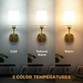 thumbnail image 6 of Glitnous Battery Operated Wall Sconce Set of Two,Dimmable Wireless LED Wall Lighting Fixture Indoor with Remote, Modern Gold Wall Lights with Fabric Linen Shade for Bedroom, Living Room, 6 of 9