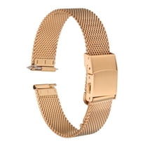 Uxcell Stainless Steel Mesh Watch Band 14mm Quick Release Metal Replacement Strap Adjustable for Men Women, Rose Gold