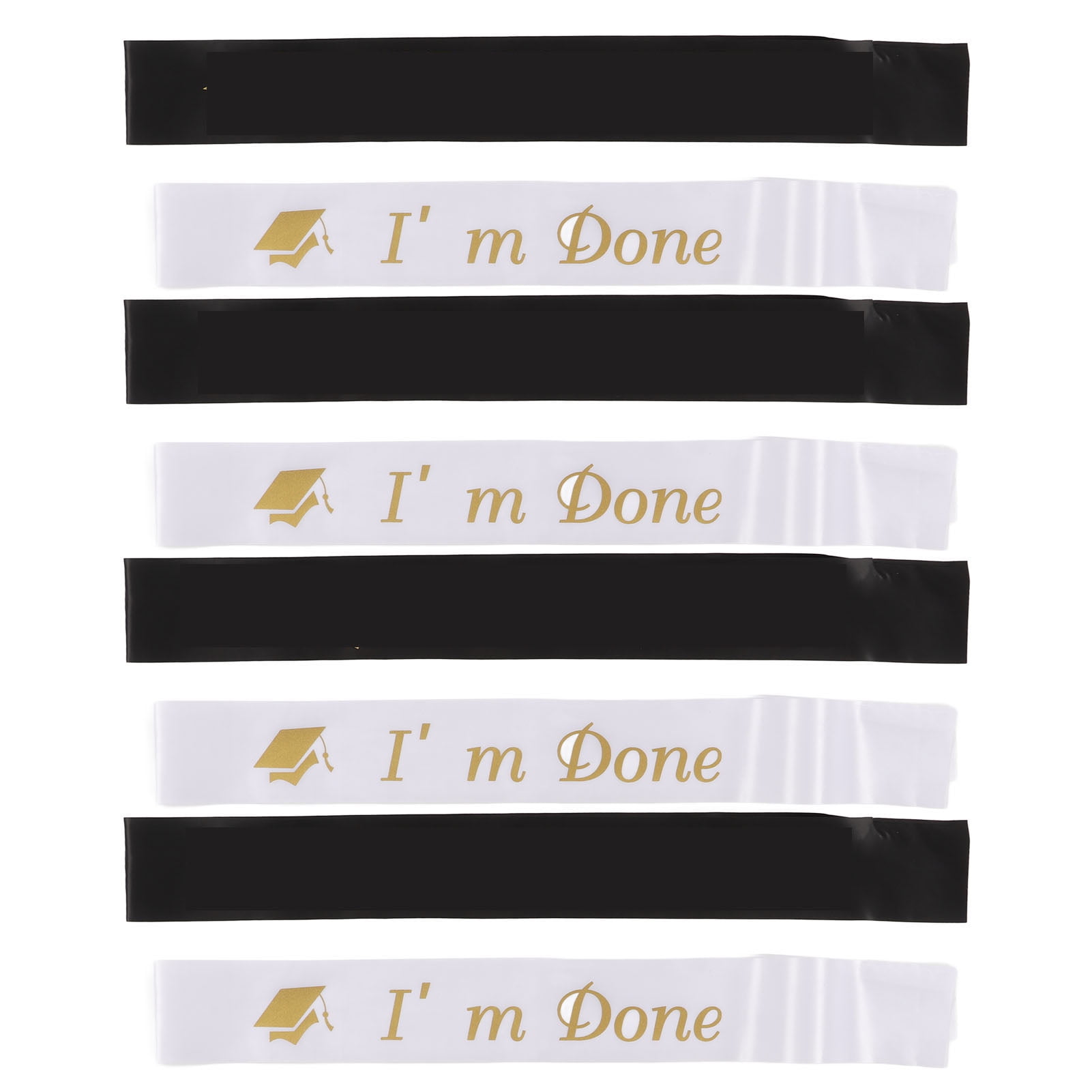 Graduation Sashes Set, Multi Purpose Graduation Belt Black White