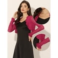 thumbnail image 2 of Sheer Mesh Shrug Allegra K bolero recortado volantes mujer Rojo M, 2 of 6