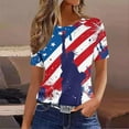 thumbnail image 2 of SELONE Fourth of July Print Over Sized T Shirt Women Star Tops Crewneck Short Sleeve Clothes Patriotic Graphic Wear, 2 of 4