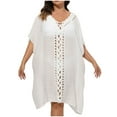 thumbnail image 2 of HOMBOM Womens Swimsuit Cover Up Beach Cover Up Plus Size Sheer Mesh V Neck Casual Summer Dresses for Ladies, 2 of 3