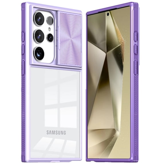 For Samsung Galaxy S24 Ultra Case Rear Camera Sliding Cover Rugged Hybrid