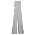 thumbnail image 6 of Mallwal 2 Piece Summer Outfits for Women Womens Sets 2 Piece Outfits Summer Clothing Set Female Round Neck Sleeveless Tops Pants Sets Long Pant Style S_971 Women's Tracksuits Gray M, 6 of 9