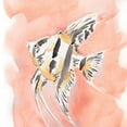 thumbnail image 2 of Green, Jacob 20x20 White Modern Wood Framed Museum Art Print Titled - Blush and Ochre Angel Fish II, 2 of 4