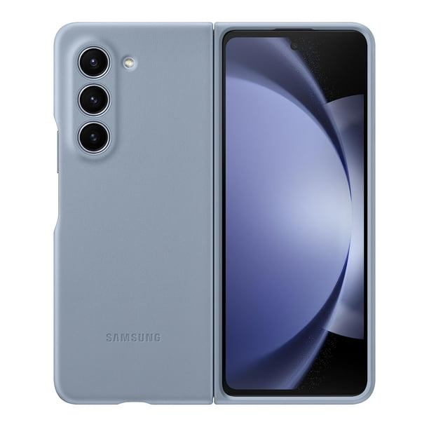 Funda para teléfono Samsung Galaxy Z Fold5 de piel ecológica, color azul helado