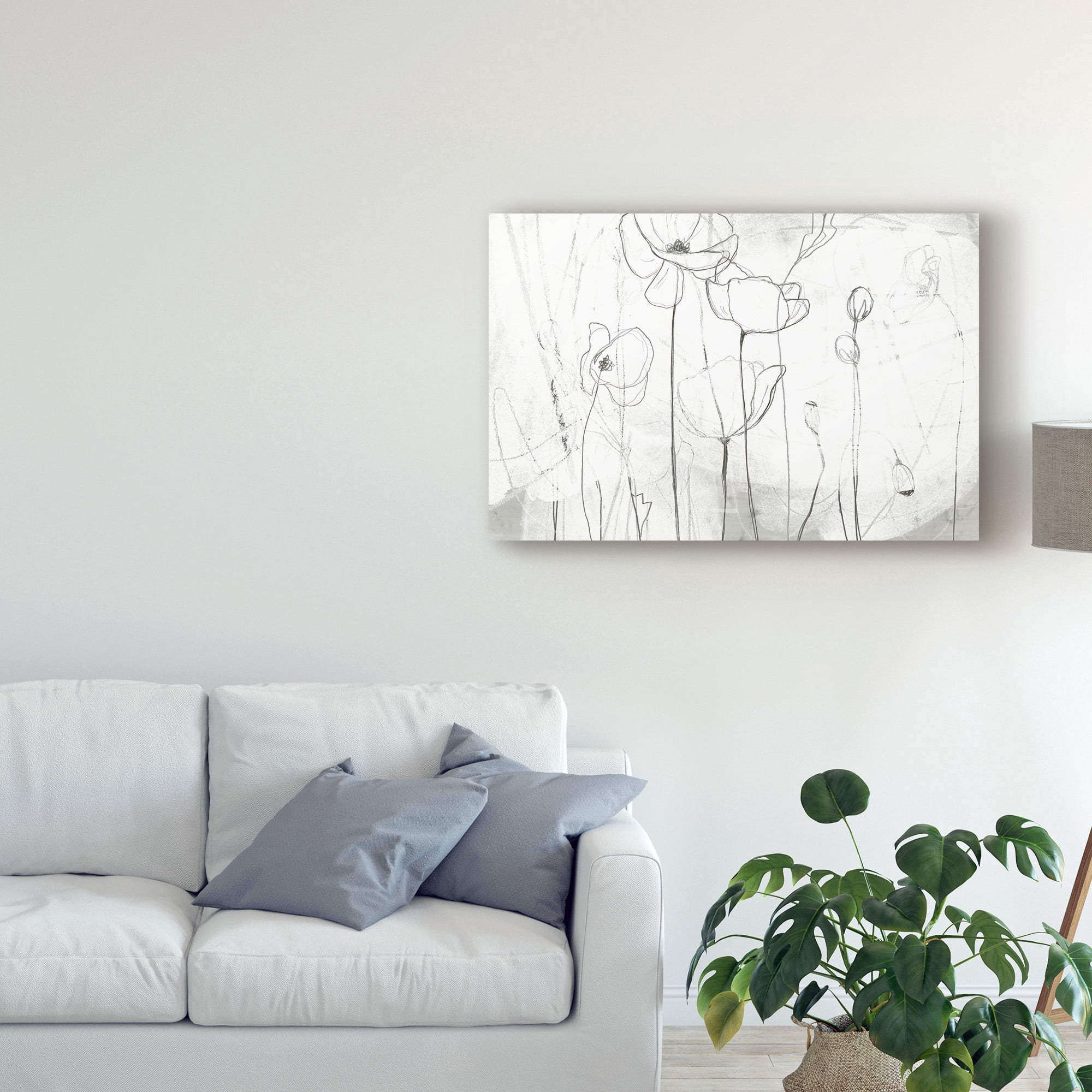 Trademark Fine Art 'Poppy Sketches I' Canvas Art by June Erica Vess