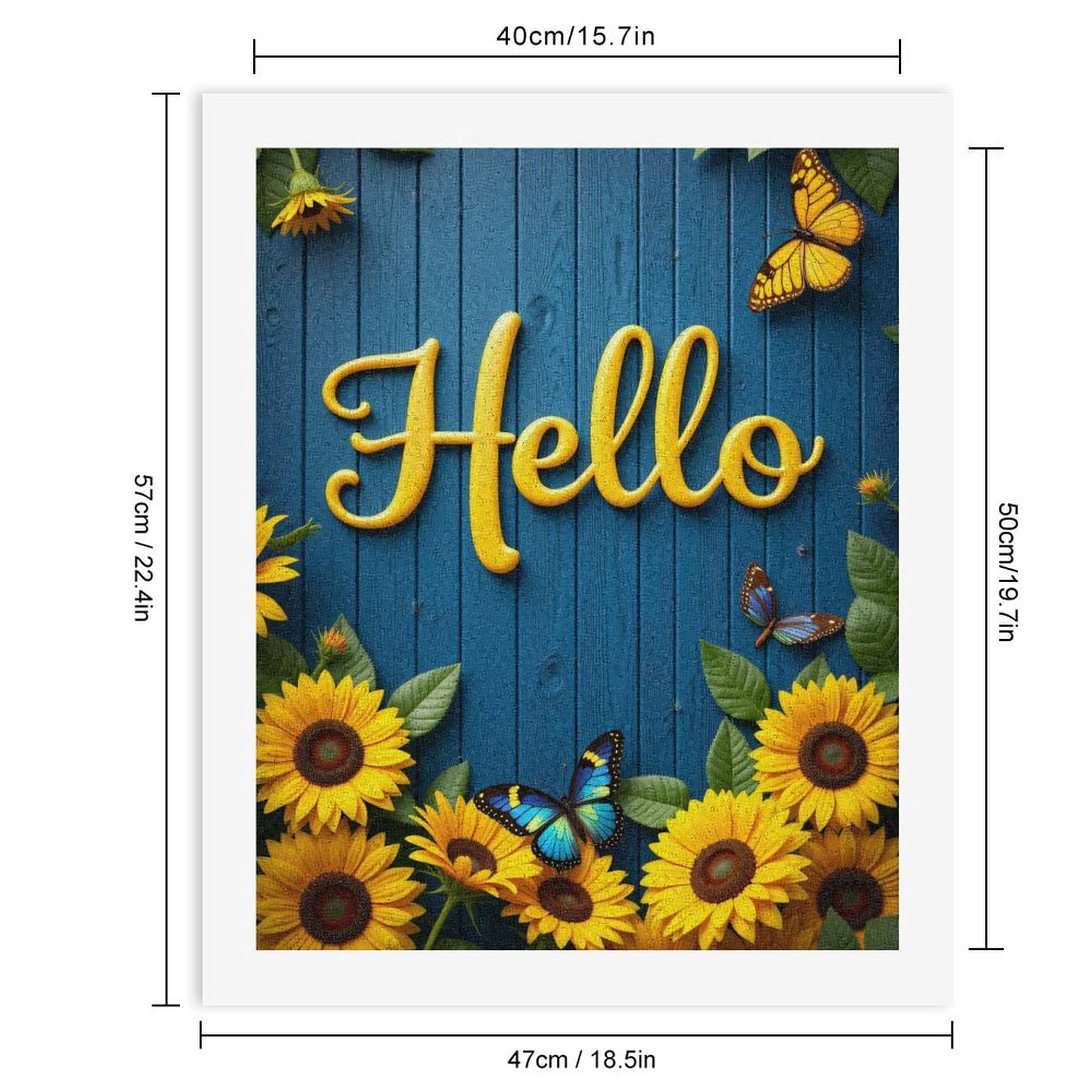 Paint By Numbers Kit for Adults Beginner - Sunflowers Butterflies Greeting Board DIY Canvas Painting Kits for Adults, Frameless Paint By Number for Adults for Home Wall Decor 16x20 Inch