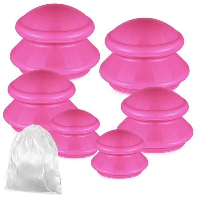 Set de terapia con ventosas TrelaCo Silicone, 6 unidades, para el dolor de la celulitis