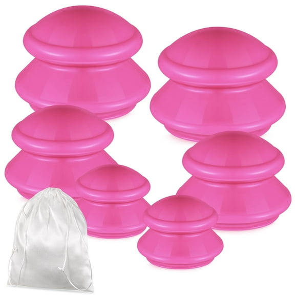 Set de terapia con ventosas TrelaCo Silicone, 6 unidades, para el dolor de la celulitis