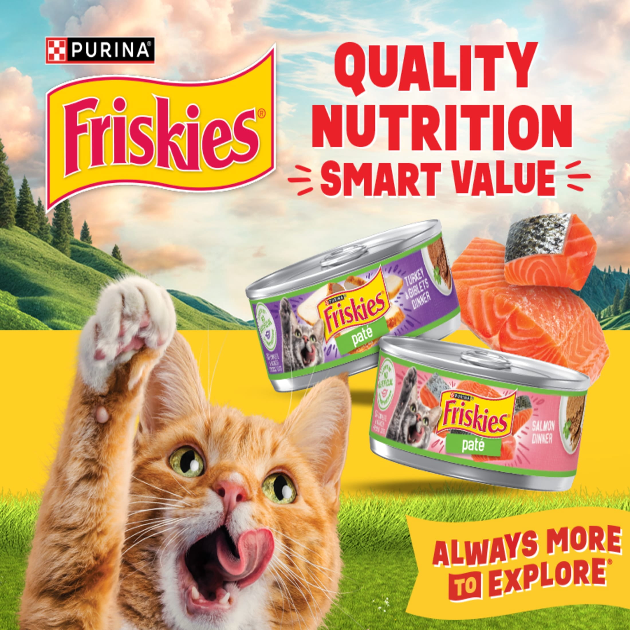 (24 pack) Purina Friskies Fully Load’d Salmon Flavor Wet Cat Food, 5.5 oz Can