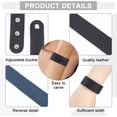 thumbnail image 4 of 12 pulseras de cuero genuino de 8,7 x 1 pulgada con 3 broches, ajustables, lisas, de cuero negro, brazalete de cuero, brazalete de cuero, 4 of 6
