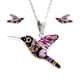 thumbnail image 1 of Juego de Aretes y Cadena con Dije Colibri Morado ZVEZDA, 1 of 5